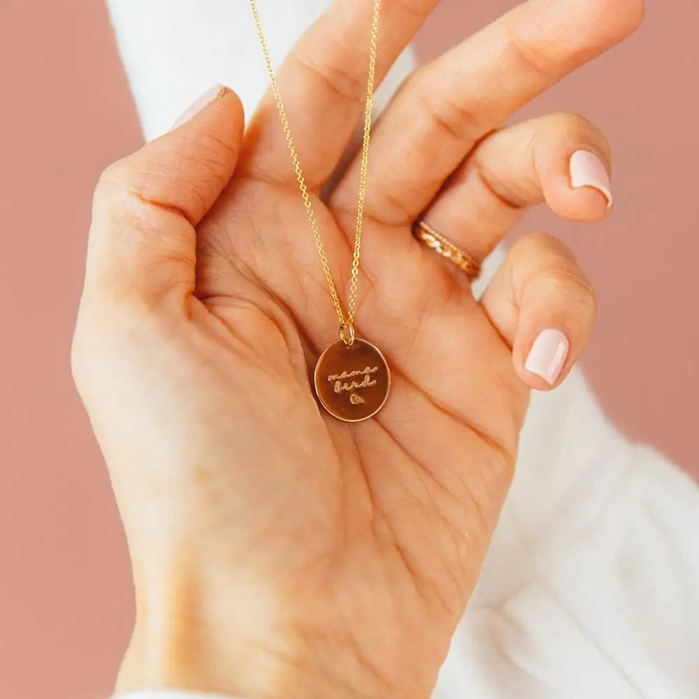 Mama Bear / Mama Bird Disc Necklace