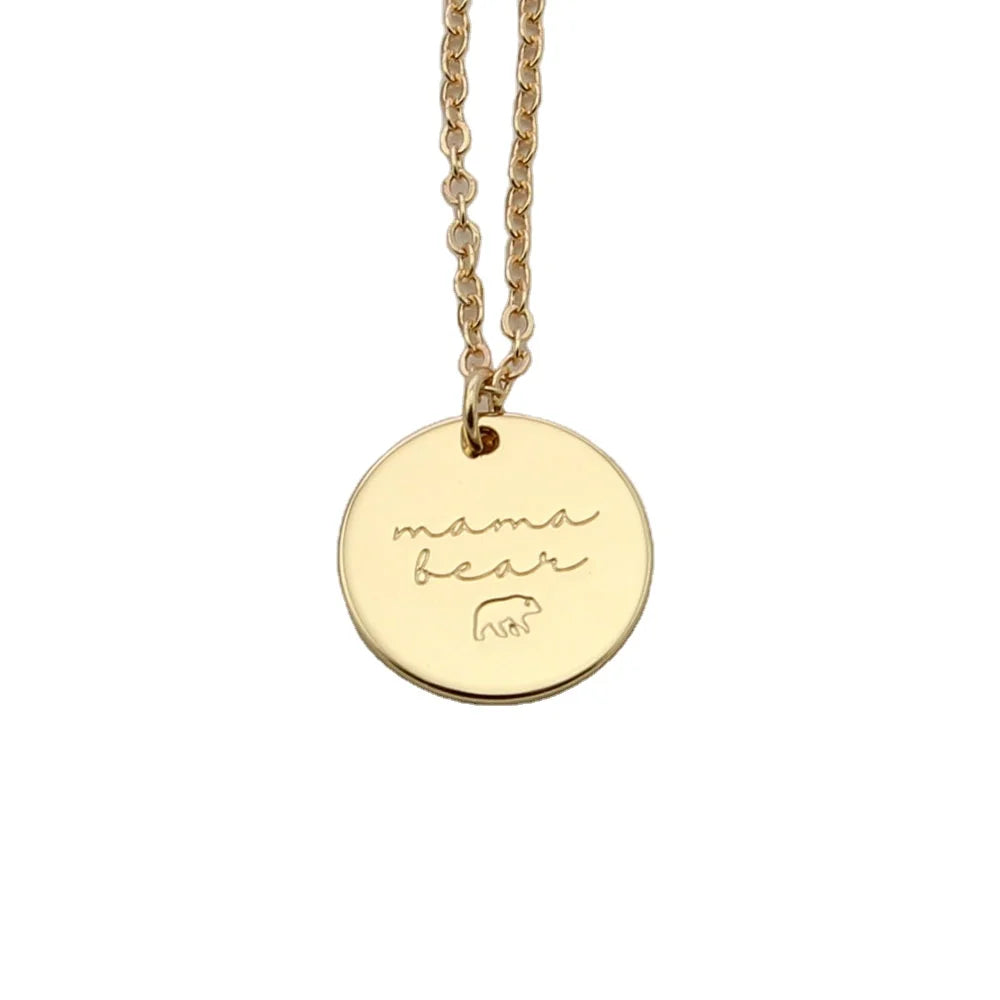 Mama Bear / Mama Bird Disc Necklace